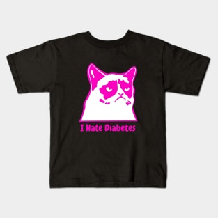 I Hate Diabetes Pink Kids T-Shirt